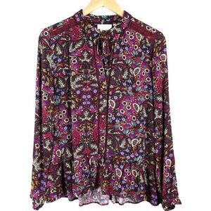 Anthropologie Maeve Flounced Janie Blouse size 8